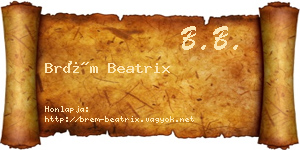Brém Beatrix névjegykártya